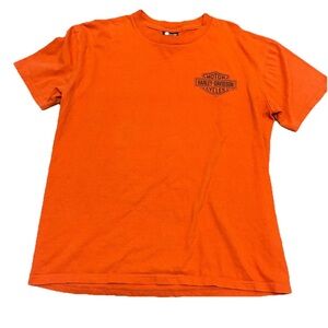 Harley-Davidson Mens Orange Short Sleeve Tee Early 2000s